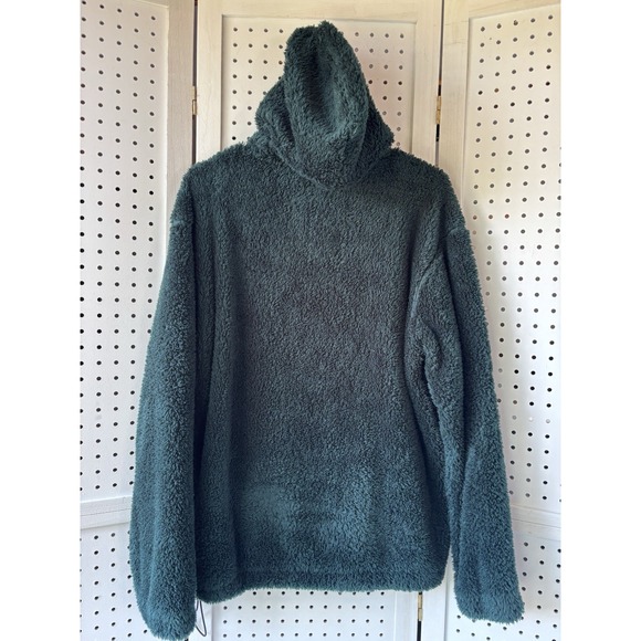 H&M Women's Small Green Hooded Sherpa Relaxed Fit Cozy Lounge Hoodie - Picture 4 of 6